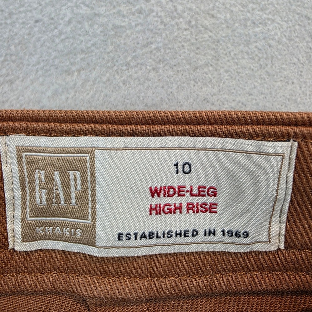 GAP Womens High Rise Utility Wide Leg Pant Spice Brown Preppy Pants sz 10 NWT - Picture 6 of 12